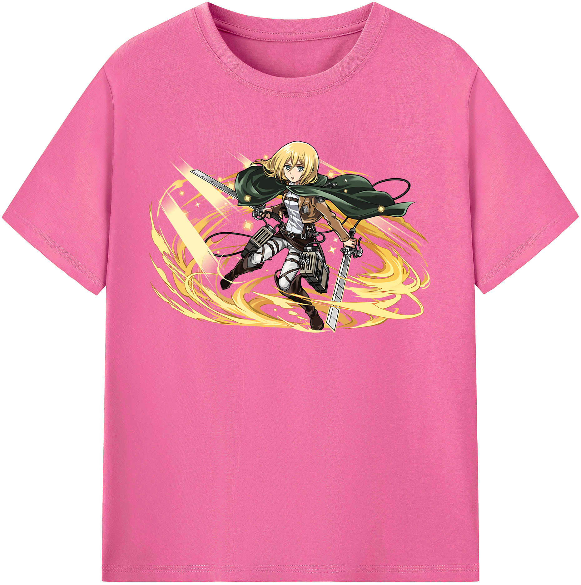（画像用） 進撃の巨人 クリスタ·レンズ Attack on Titan Christa Lenz レディースカジュアルプリントTシャツ（綿100％）